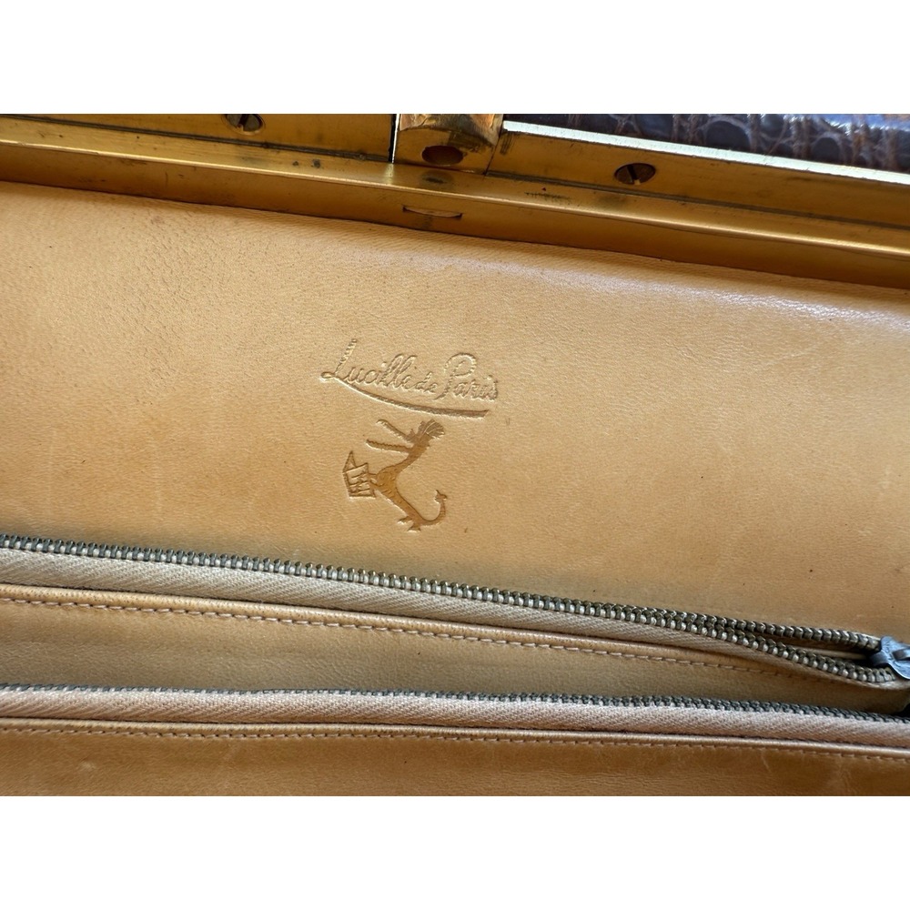 Vintage Lucille De Paris Saks 5th Avenue Brown Alligator Purse Handbag - Picture 13 of 16